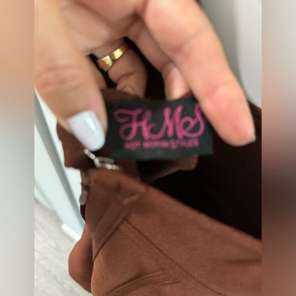 Hot Miami Styles Bandage Mini Dress Women's Brown Fitted Stretch Small Sexy - Picture 5 of 7